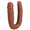 Real Rock Double Gode U Shape 12 x 3cm Marron